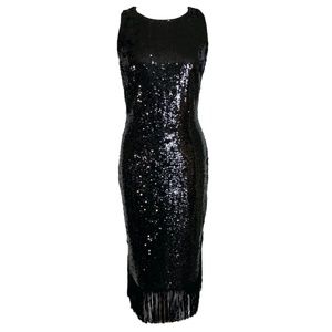 RACHEL Roy Black Sequin Fitted Dress Sz12 PartyNWT